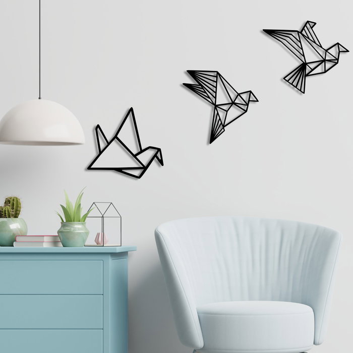 Wallity Origami Escultura de Pared de Metal Negra Wallity Origami Escultura de Pared de Metal Negra
